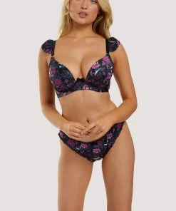 Playful Promises Noriko Crane Print Plunge Bra Bras