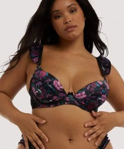 Playful Promises Noriko Crane Print Plunge Bra Bras