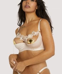 Playful Promises Outlet Virginia Peach Guipure Quarter Cup Bra