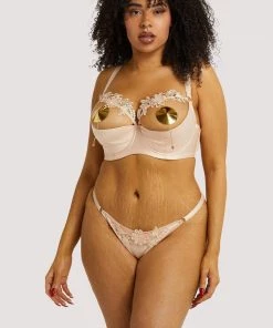 Playful Promises Outlet Virginia Peach Guipure Quarter Cup Bra