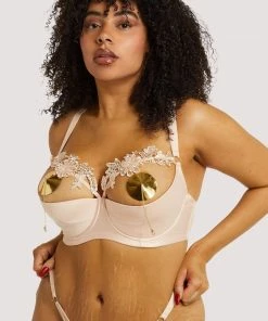 Playful Promises Outlet Virginia Peach Guipure Quarter Cup Bra