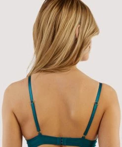 Playful Promises Ramona Teal Strap Detail Illusion Mesh Bra Bras