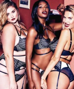 Playful Promises Sky Pearl Quarter Cup Lace Harness Core Bra