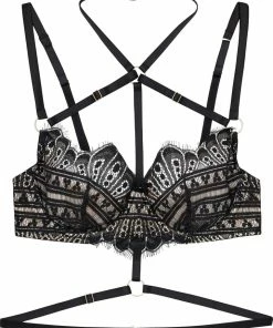 Playful Promises Sky Pearl Quarter Cup Lace Harness Core Bra
