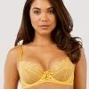 Playful Promises Ziggy Mango Lace And Spotted Mesh Bra