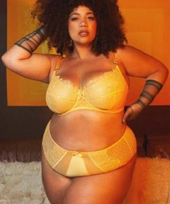 Playful Promises Ziggy Mango Lace And Spotted Mesh Bra