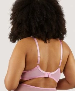 Playful Promises Bras Ziggy Pink Lace And Spotted Mesh Bra