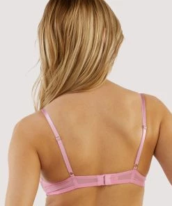 Playful Promises Bras Ziggy Pink Lace And Spotted Mesh Bra