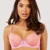 Playful Promises Bras Ziggy Pink Lace And Spotted Mesh Bra