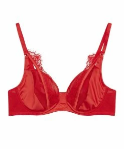 Playful Promises Zoya Full Bust Fishnet And Lace Plunge Bra DD - G