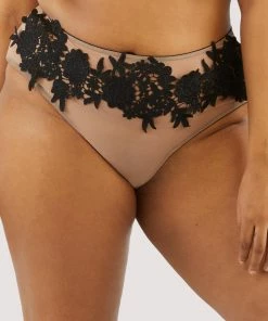 Playful Promises Curve Exclusive Alaina Illusion Mesh And Black Applique Brief