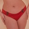 Playful Promises Arlene Curve Red Satin Black Lace Brief Outlet
