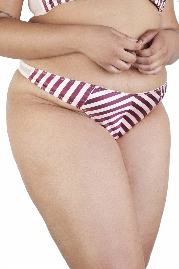 Playful Promises Outlet Beatrix Red Placement Stripe Thong Curve 3 Playful Promises Outlet Beatrix Red Placement Stripe Thong Curve
