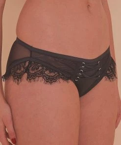 Playful Promises Outlet Bernadette Black Corset Front Brief