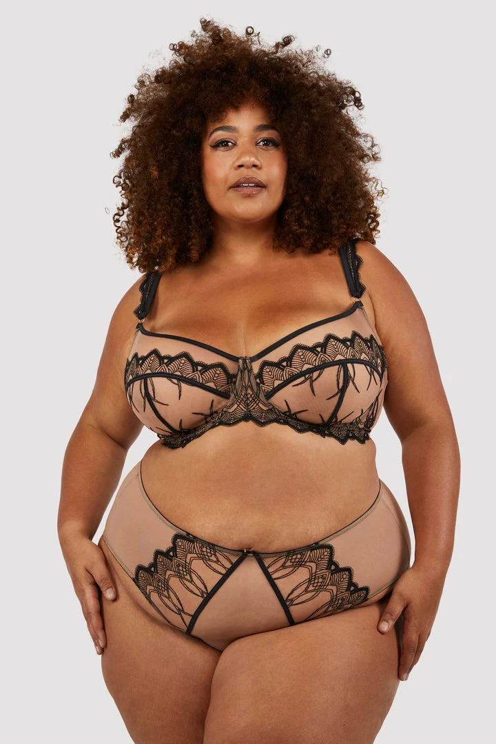 Playful Promises Curve Exclusive Clara Latte And Black Lace High Waisted Brief 5 Playful Promises Curve Exclusive Clara Latte And Black Lace High Waisted Brief