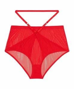 Playful Promises Luxe Bras Eddie Red Crossover Wrap High Waist Brief