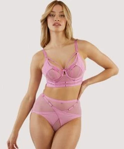 Playful Promises Eddie Pink Crossover Wrap High Waist Brief