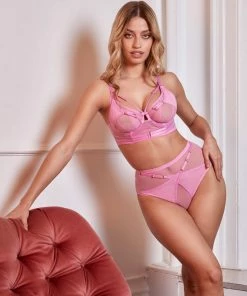 Playful Promises Eddie Pink Crossover Wrap High Waist Brief