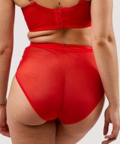 Playful Promises Luxe Bras Eddie Red Crossover Wrap High Waist Brief