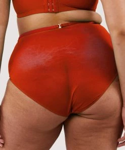 Playful Promises Luxe Bras Eddie Red Crossover Wrap High Waist Brief