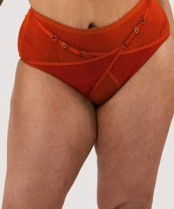 Playful Promises Luxe Bras Eddie Red Crossover Wrap High Waist Brief