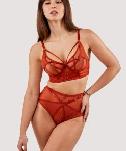 Playful Promises Eddie Rust Crossover Wrap High Waist Brief Knickers