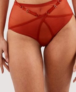 Playful Promises Eddie Rust Crossover Wrap High Waist Brief Knickers
