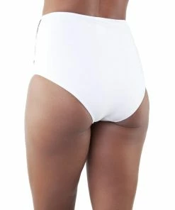 Playful Promises Embroidered High Waist Bikini Brief White Outlet