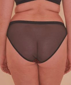 Playful Promises Josie Leopard Mesh Picot Cheeky Brazilian Brief Core Outlet