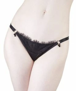 Playful Promises Mae Black Satin And Lace Brief