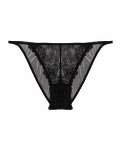 Playful Promises Marlowe Black Floral Embroidered Brief Knickers