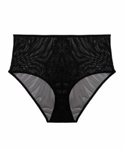 Playful Promises Marlowe Black Floral Embroidered High Waisted Brief Knickers 9 Playful Promises Marlowe Black Floral Embroidered High Waisted Brief Knickers