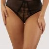 Playful Promises Marlowe Black Floral Embroidered High Waisted Brief Knickers