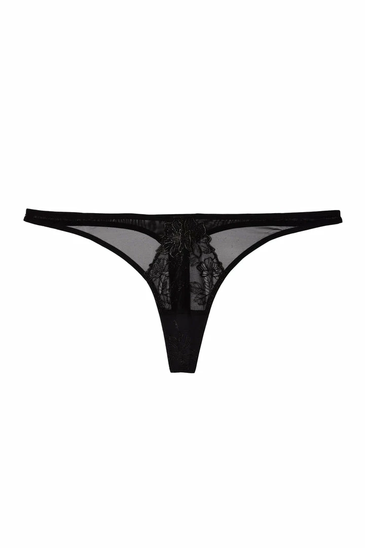Playful Promises Marlowe Black Floral Embroidered Thong Knickers 5 Playful Promises Marlowe Black Floral Embroidered Thong Knickers