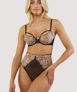 Playful Promises Knickers Mayla Floral Embroidered High Waisted Thong 8 Playful Promises Knickers Mayla Floral Embroidered High Waisted Thong