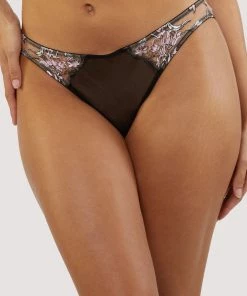 Playful Promises Knickers Mayla Floral Embroidered Open Brief
