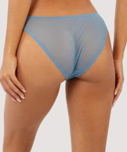 Playful Promises Olympia Storm Grey Diamante Detail High Leg Brief Knickers