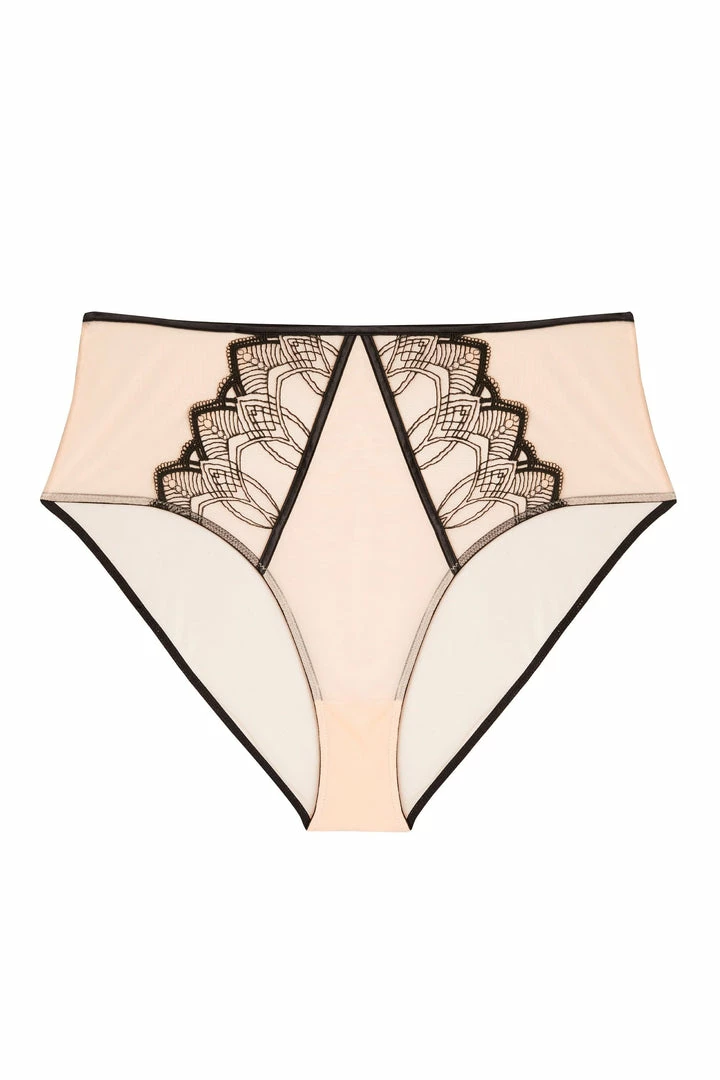 Playful Promises Curve Exclusive Clara Latte And Black Lace High Waisted Brief 6 Playful Promises Curve Exclusive Clara Latte And Black Lace High Waisted Brief