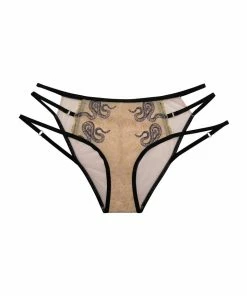 Playful Promises Dakota Snake Brief With Ring Details And Straps