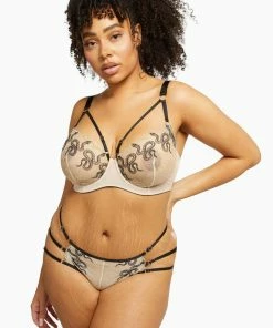 Playful Promises Dakota Snake Brief With Ring Details And Straps