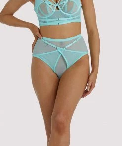 Playful Promises Eddie Aqua Crossover Wrap Brief Luxe Bras