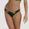 Playful Promises Outlet Indigo Lime Satin And Lace Picot Brief