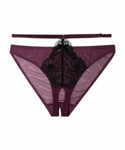 Playful Promises Muriel Purple Crotchless Brazillian Brief