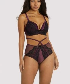 Playful Promises Outlet Muriel Purple High Waist Brief
