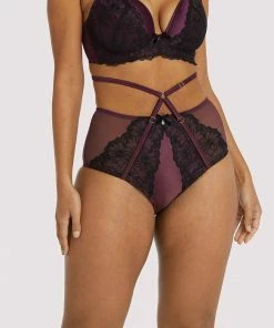 Playful Promises Outlet Muriel Purple High Waist Brief