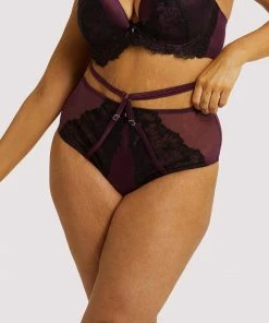 Playful Promises Outlet Muriel Purple High Waist Brief