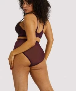 Playful Promises Outlet Muriel Purple High Waist Brief