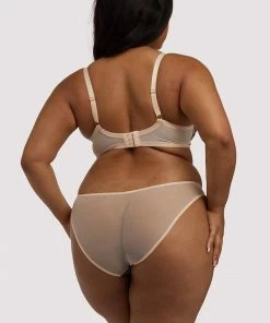 Playful Promises Luxe Bras Skull & Roses Embroidery Peach Brief