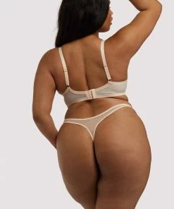 Playful Promises Skull & Roses Embroidery Peach Thong