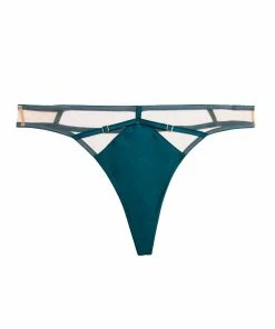 Playful Promises Ramona Teal Caged Open Back Thong Playful Muse: Miss Deadly Red